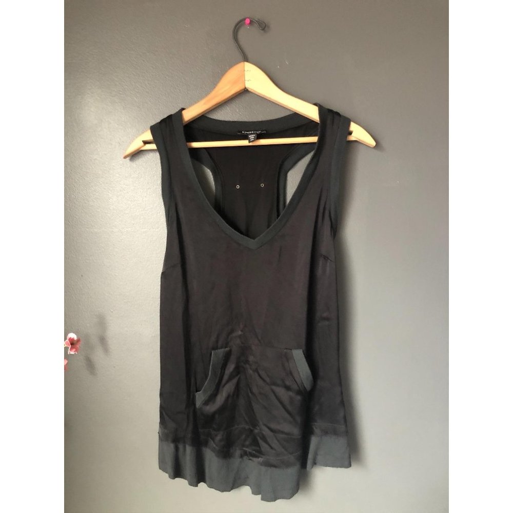 Bebe Black Satin Tank XXS